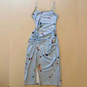Hot Lava “Gems” Slip Dress with Side Ruching and Slit